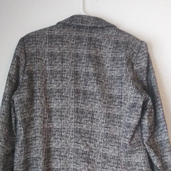 Nine West women's size 10 black and white tweed knit one button blazer jacket - Picture 5 of 15
